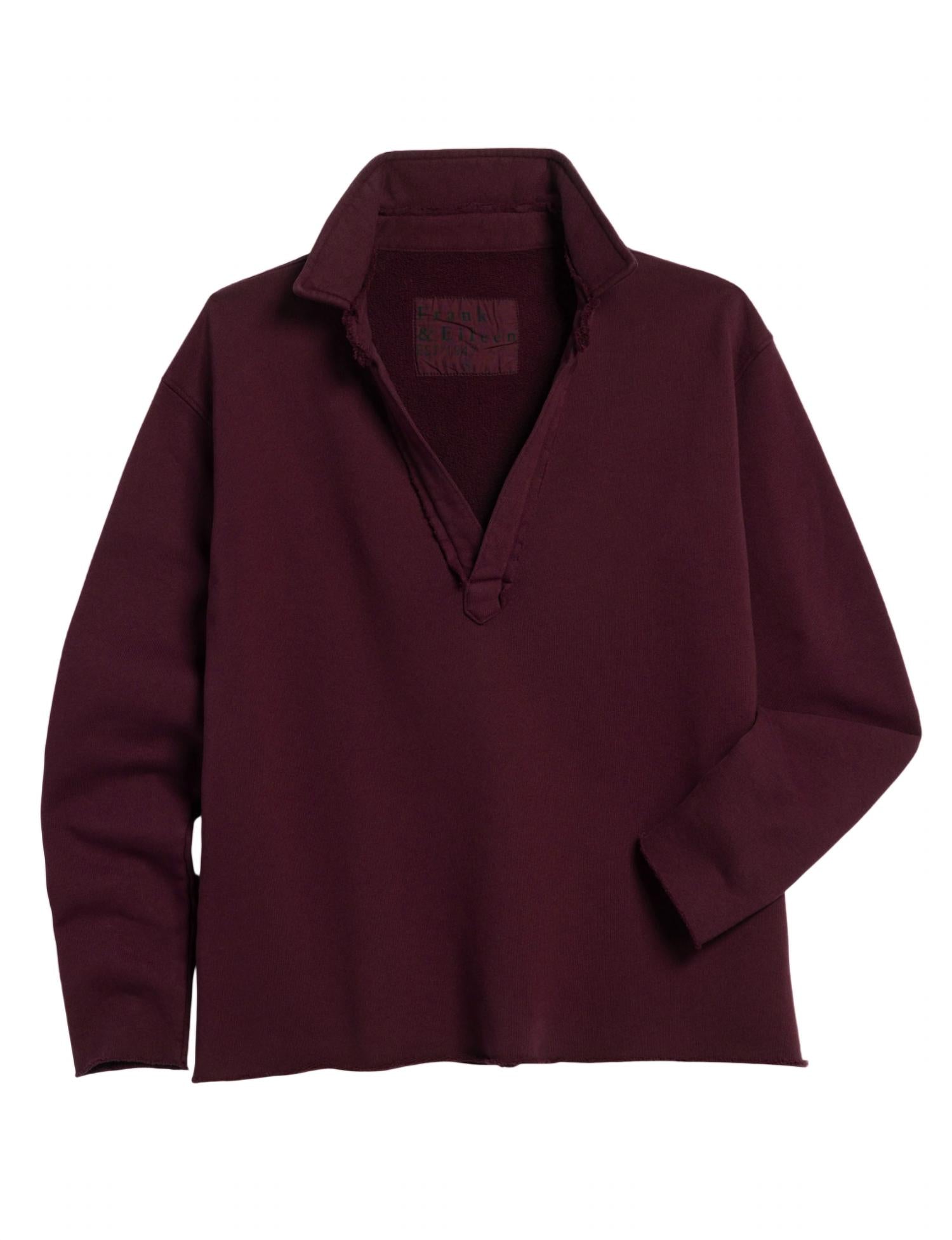 Frank & Eileen Patrick Henley Top in currant - women's long sleeve top - view 4