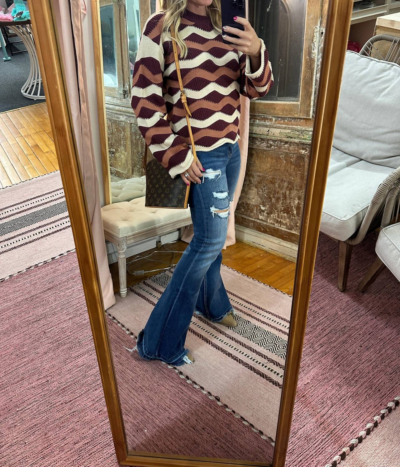 She + Sky - Wavy Stripe Sweater