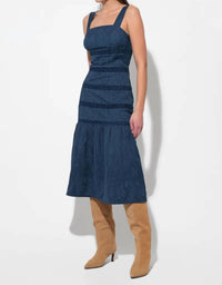 Adelyn Rae - Sable Tiered Lace Insert Midi Dress
