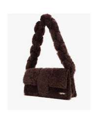 Jacquemus Women's Le Bambidou Fur Shoulder Bag in dark brown - women's bag - alternate view