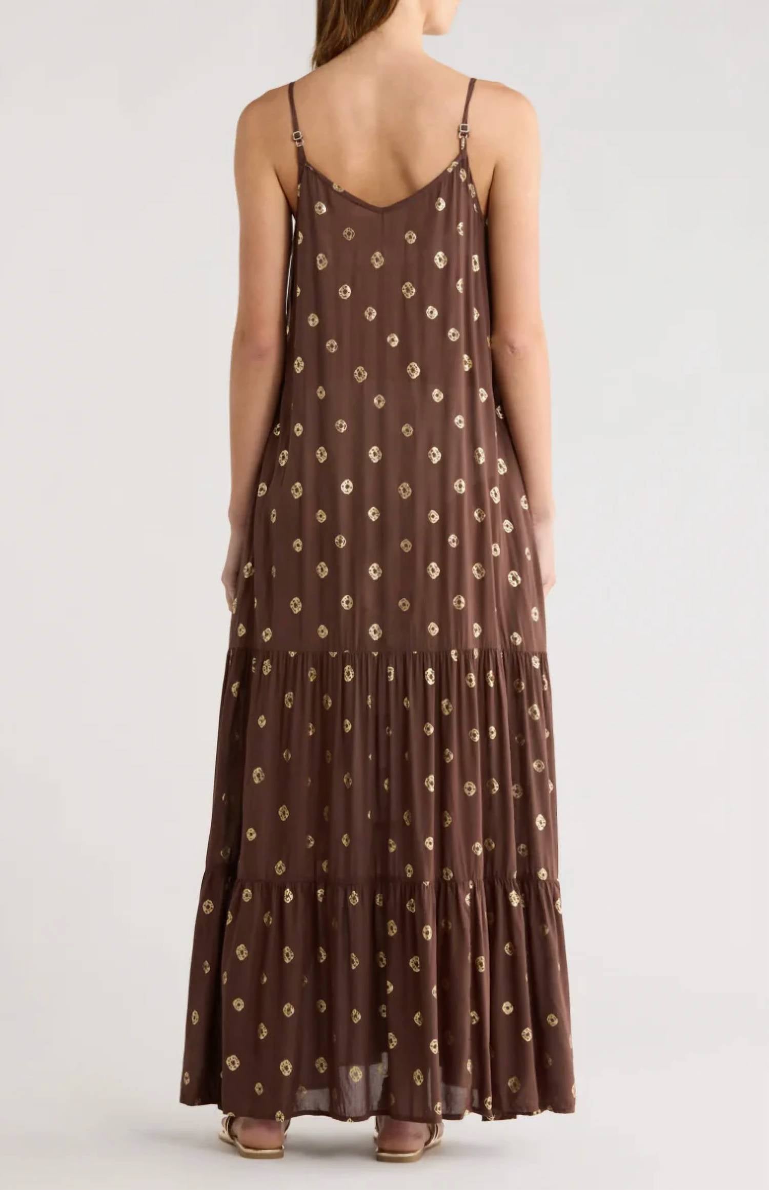 Elan - Tulum Tiered Spaghetti Strap Maxi Dress
