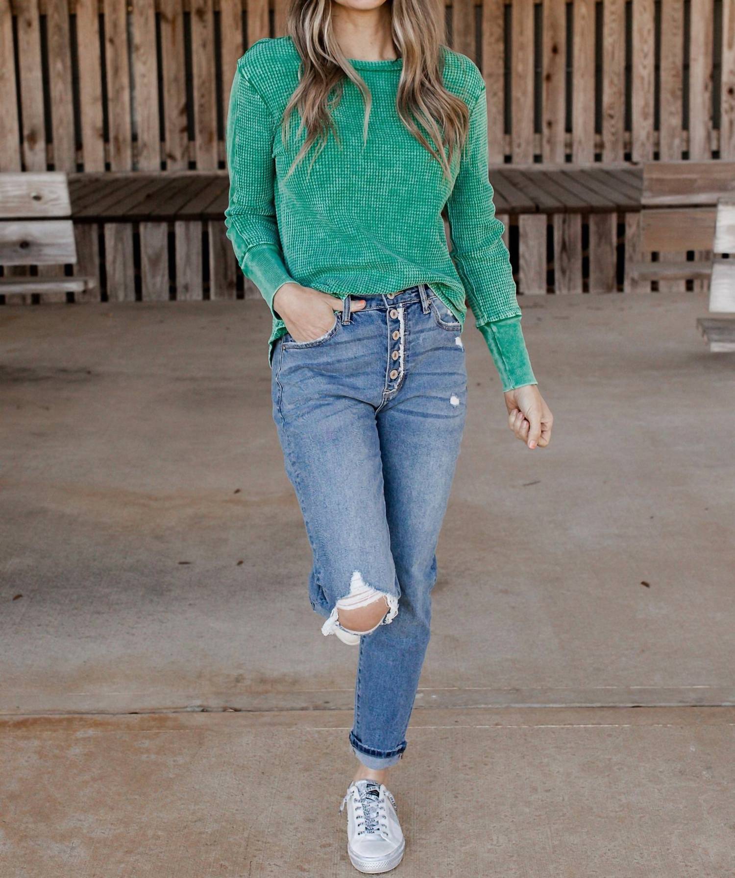 Kancan - Tera High Rise Cuffed Mom Jeans