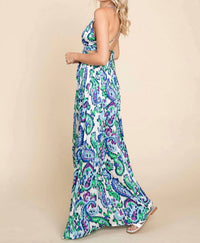 Rolypoly - Deep V Neck Boho Maxi Dress