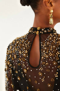 Farm Rio - Embroidered Bubble Tulle Blouse
