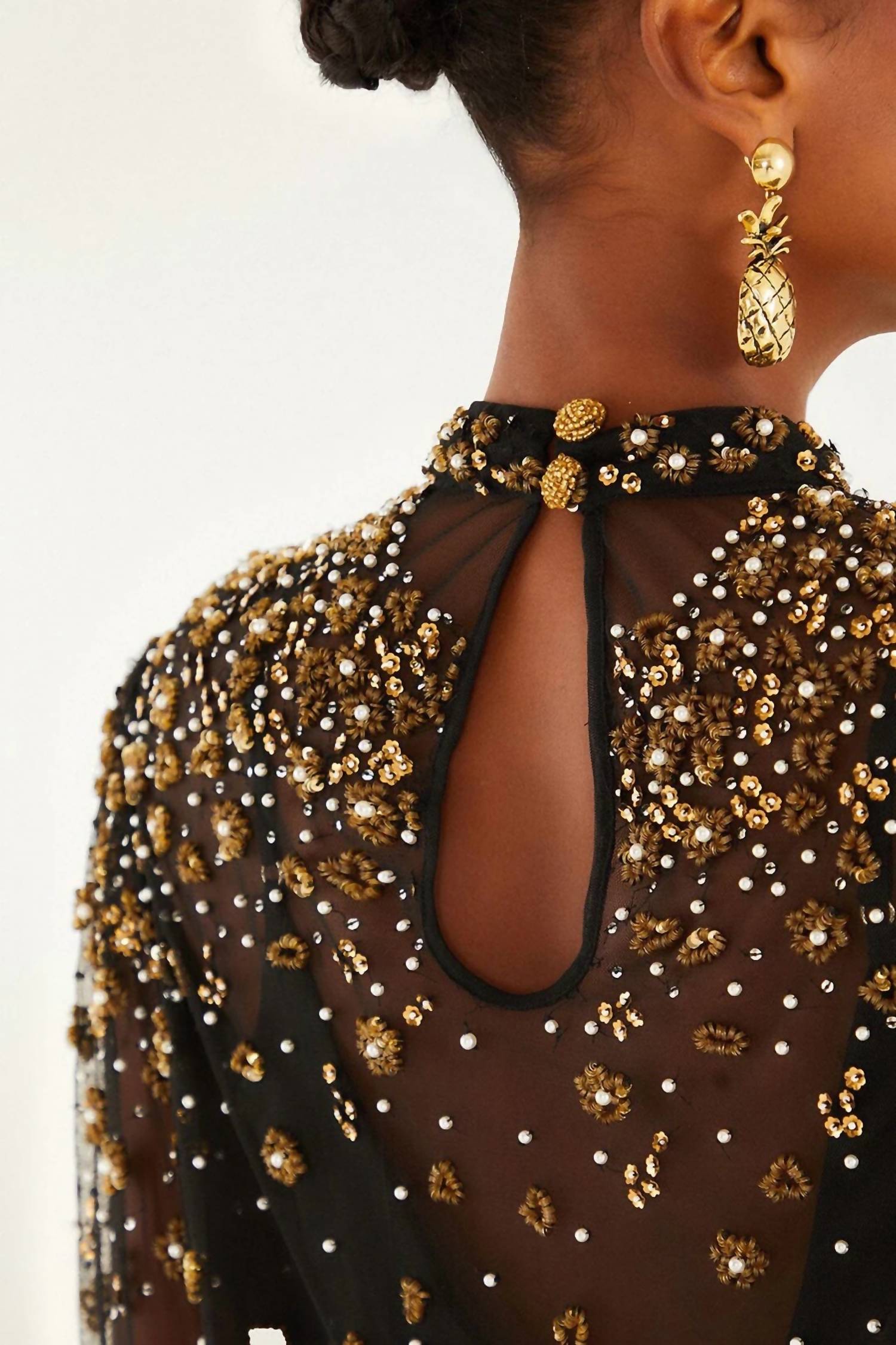 Farm Rio - Embroidered Bubble Tulle Blouse