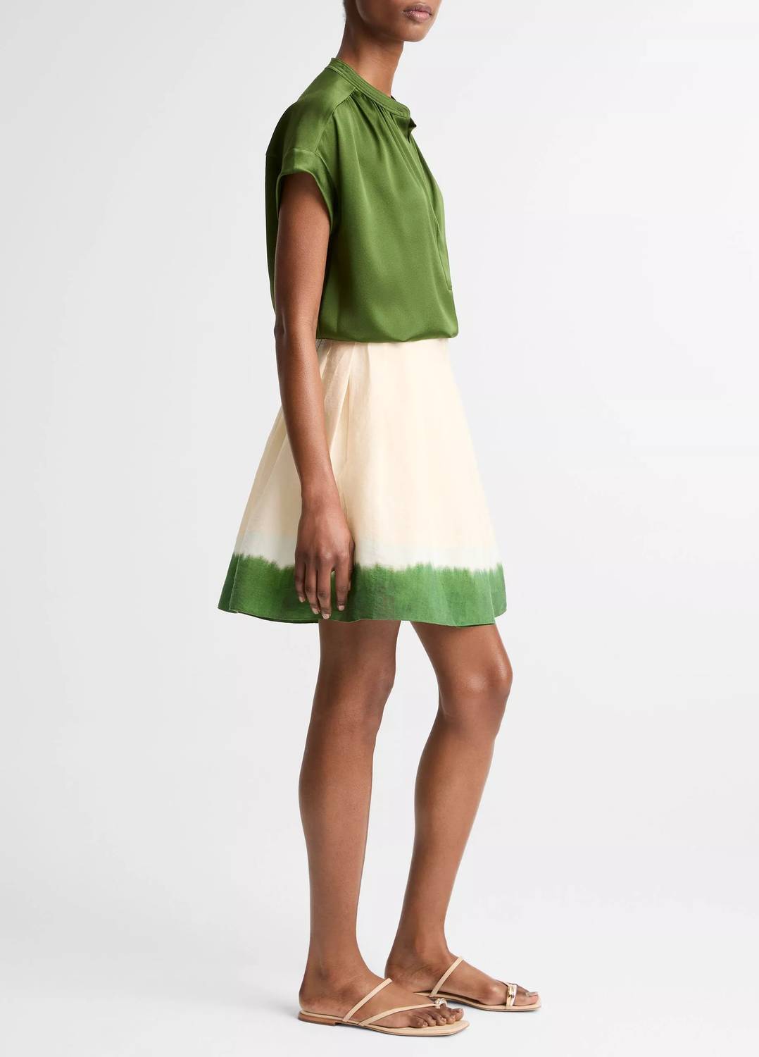 Vince - Dip-dye Pleated Skirt