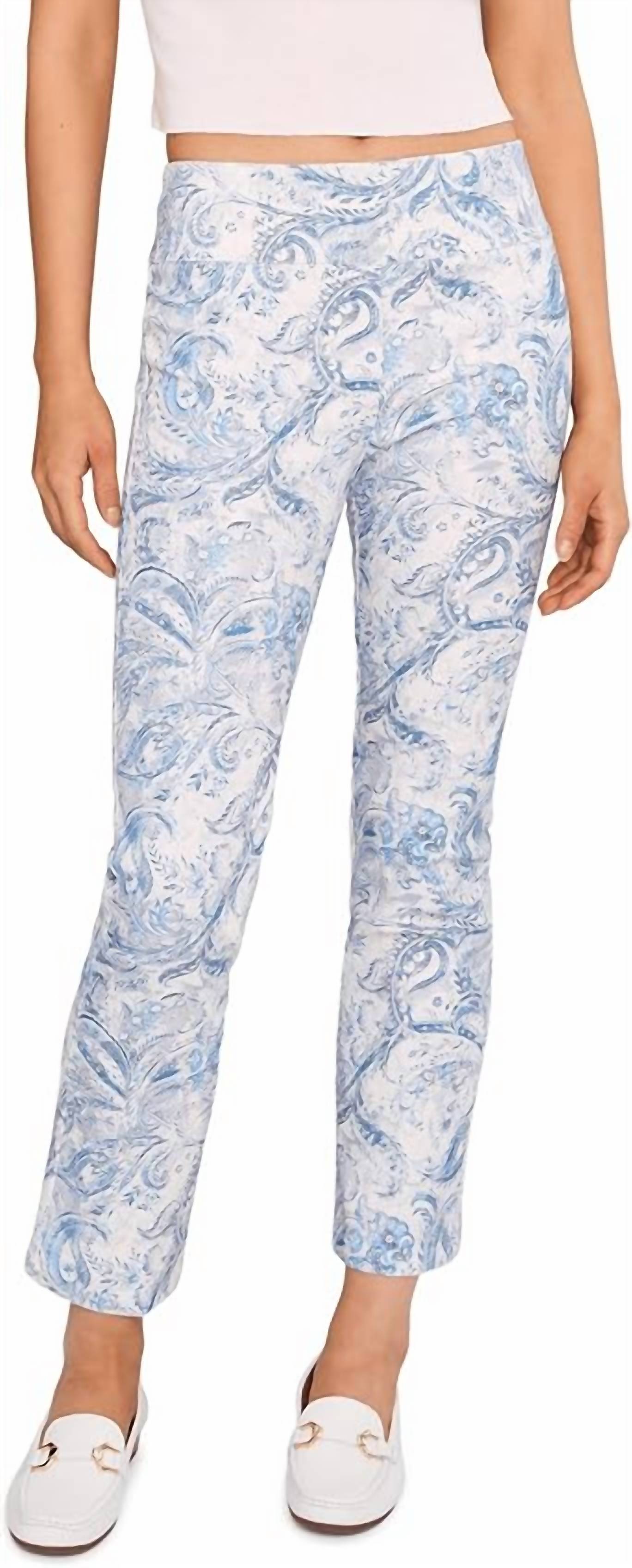 Elliott Lauren - Printed Elastic Waist Pull-on Bootcut Pants