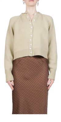 CIAO LUCIA Coletti Cardigan in khaki - women's cardigan