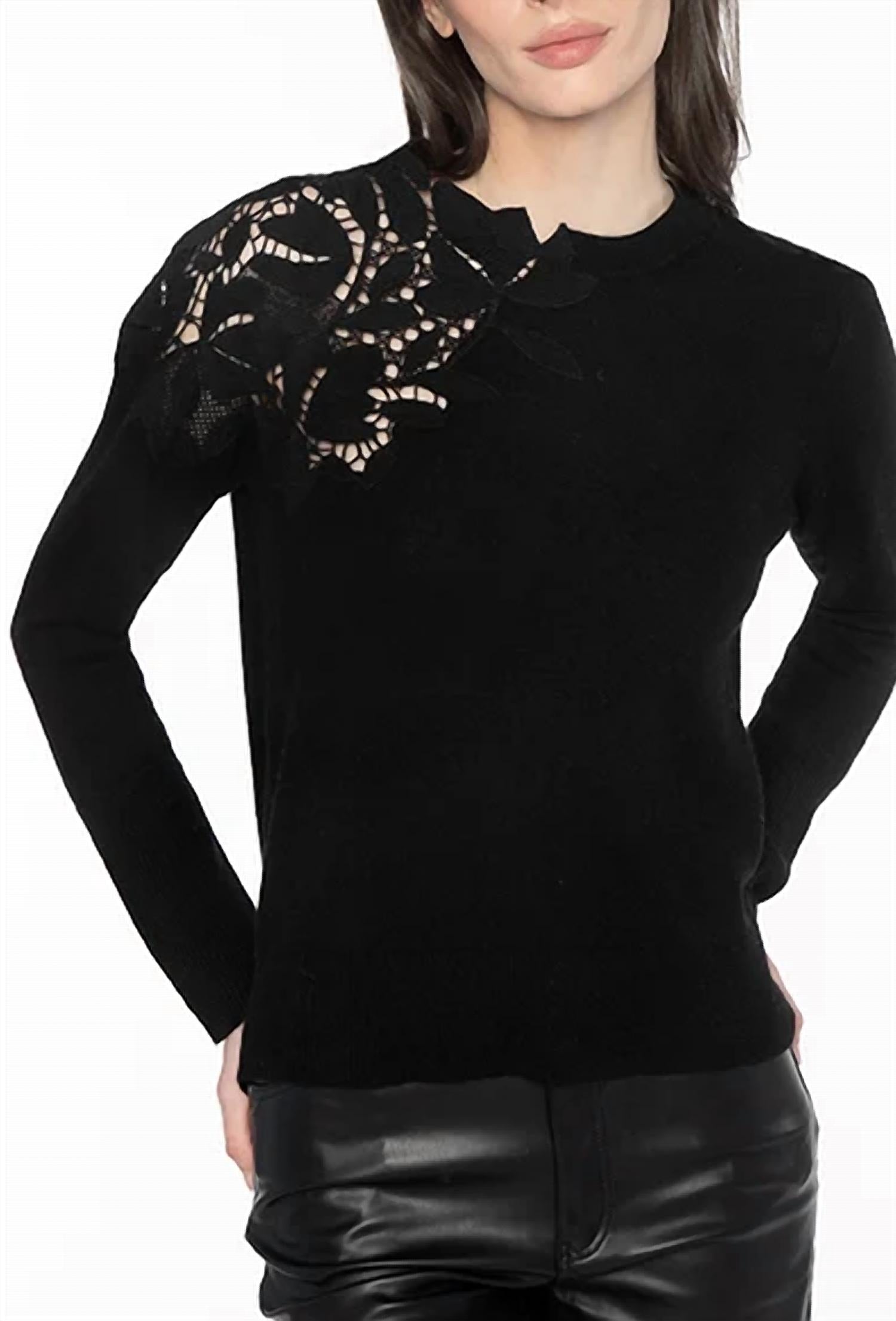 Kinross - Lace Applique Crew Sweater