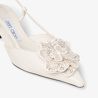 Jimmy Choo - Women's Mimmi Perforated Lace Flower Sling Back Sandals