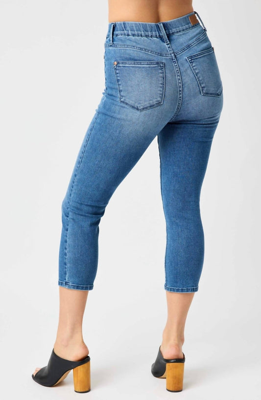 Judy Blue - High Waist Cool Denim Pull On Capris Pants