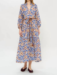 Oliphant - Cuff Sleeve Tie Waist Maxi Dress