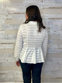Hem & Thread Day To Night Blouse in white - women's blouse - detail view