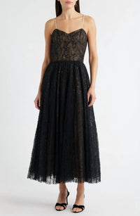 LUCY PARIS Kelly Sequin Lace Dress in black - women's dress