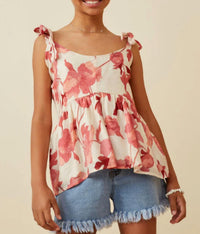 Hayden La - Textured Floral Ruffle Short Set