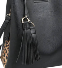 Jen & Co. - Women's Olivia Animal Print Contrast Hobo Bag