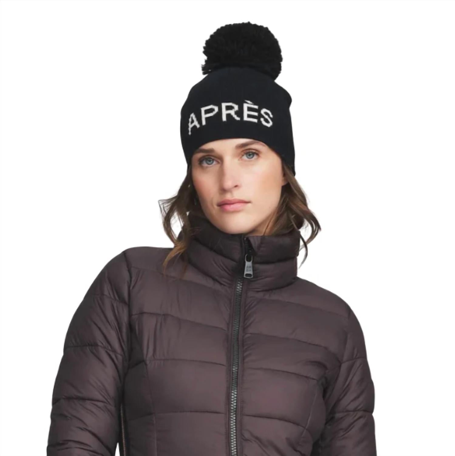 Alp N Rock Women's Après Beanie in black - women's hat - detail view