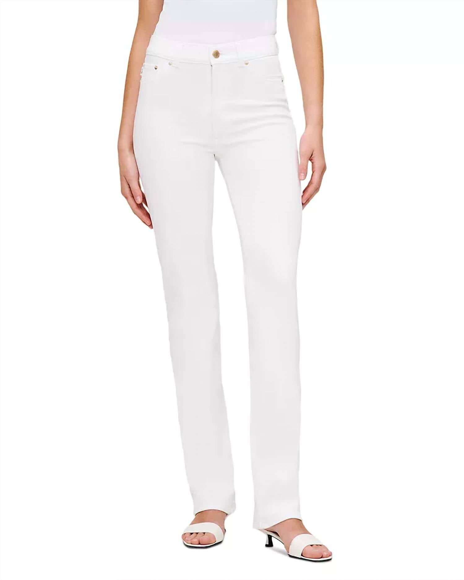 DL1961 - Women's Halle Straight High Rise Instasculpt Jeans in white - women's jeans