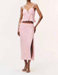 Loveshackfancy - Silvia Floral Crepe Midi Skirt