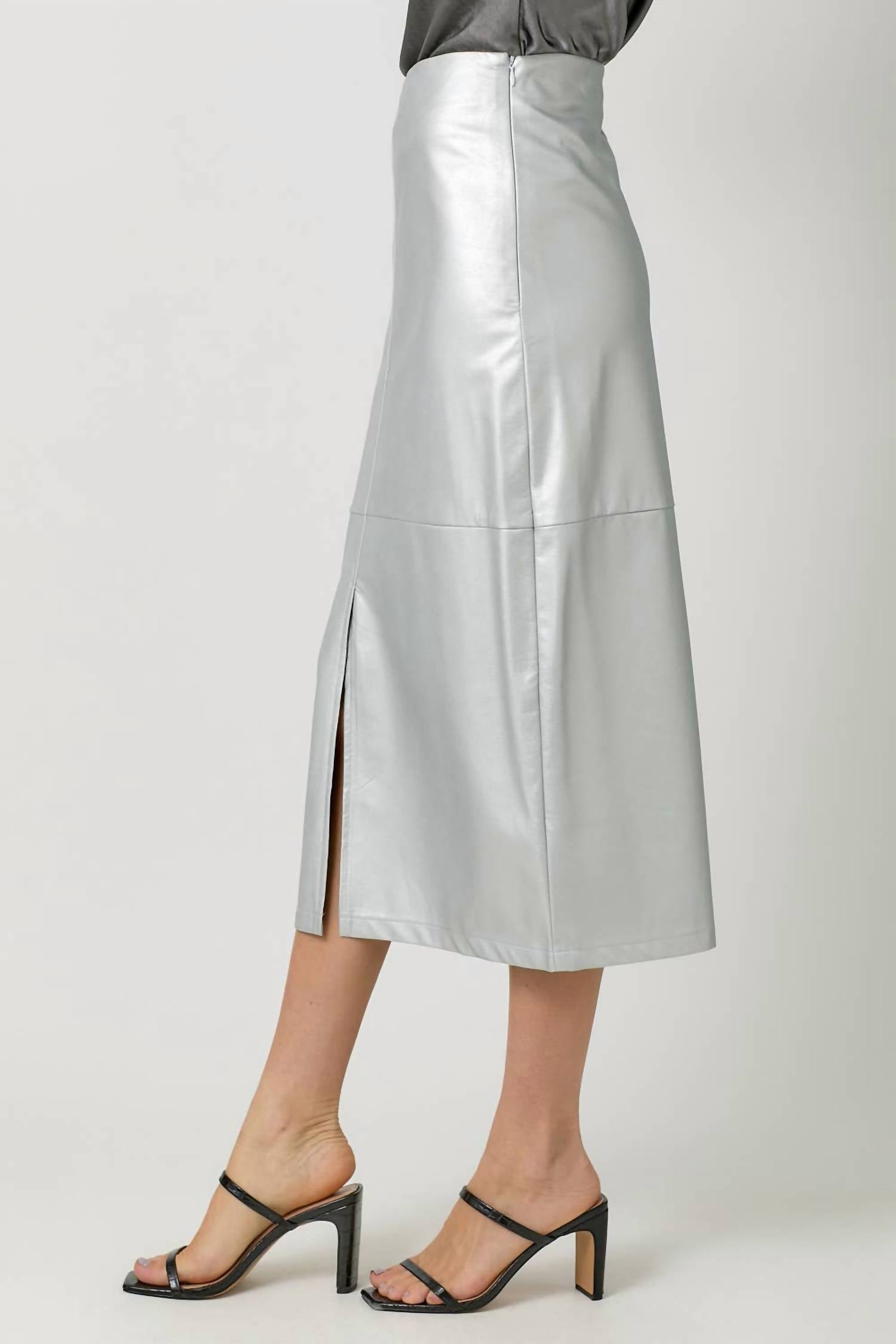 Mystree - Jessica Leather Midi Skirt