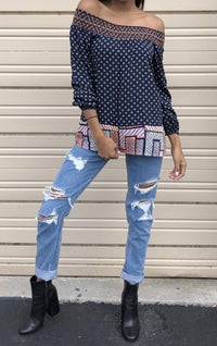 Thml - Twin Print Off The Shoulder Top