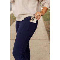 Julia Rose Mila Bootcut Leggings With Pockets in navy - women's pants - view 4