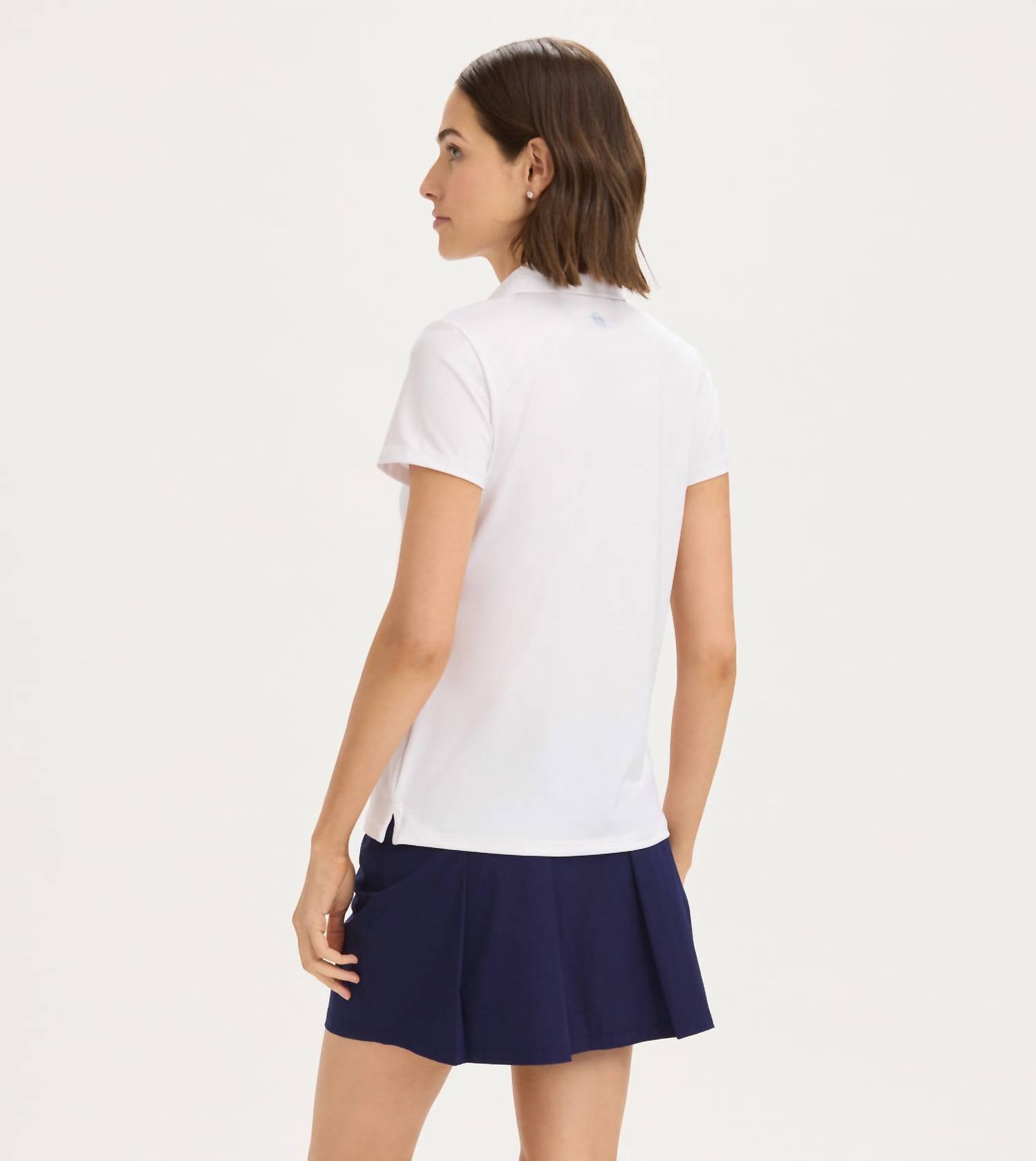 Renwick Solid Performance Polo in white - women's t-shirt - alternate view