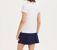 Renwick Solid Performance Polo in white - women's t-shirt - detail view