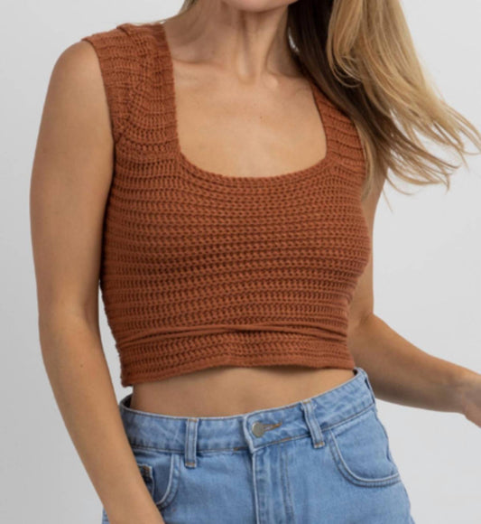 CROCHET CROSS-TIE CROP TOP