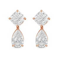 Diana M Jewels - Women's Cushion & Pear Lab-grown Diamond Stud Earrings (8.00 Tcw) - Elegant Plus