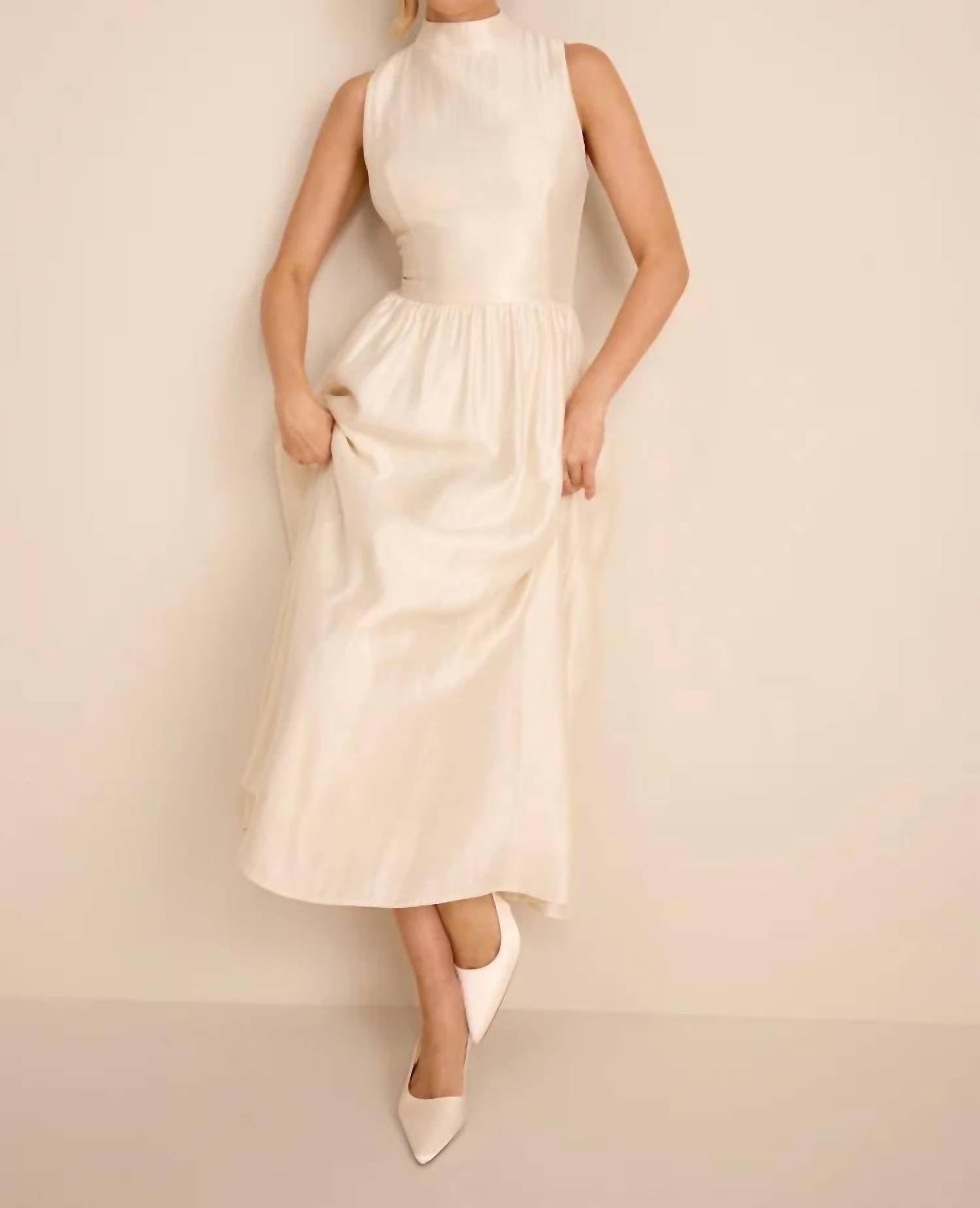 Lulus - Women's Rivia Mock Neck Cutout Midi Dress