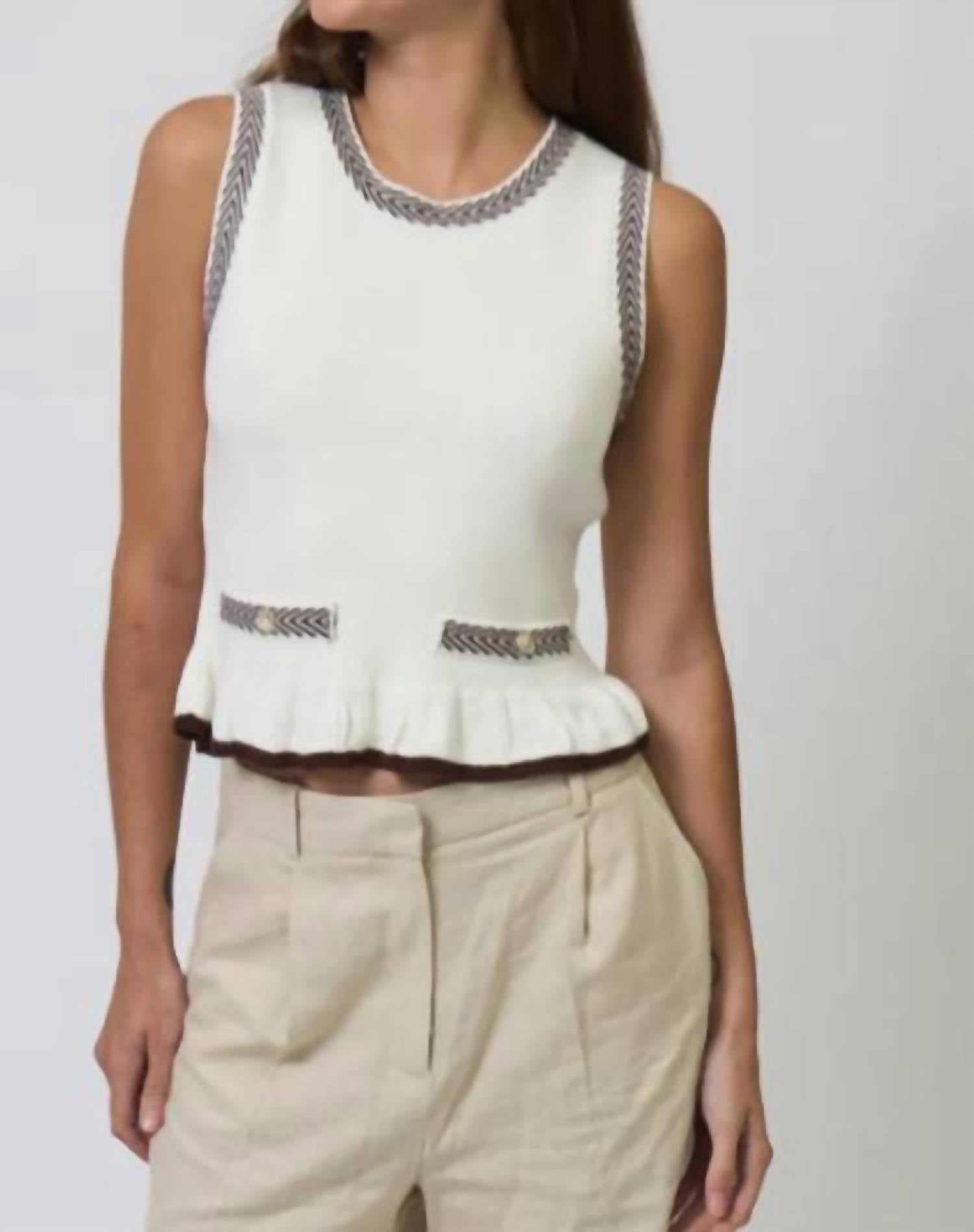 Central Park West - Chloe Ruffle Hem Shell Top