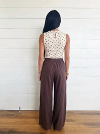 Mustard Seed - Women's Gathered Drawstring Wide Leg Trouser
