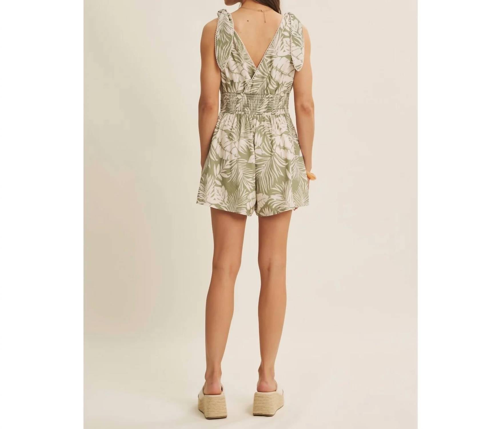 In February - Tropical Lightweight Rayon Blend Romper