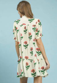 Umgee - Floral Print Babydoll Dress