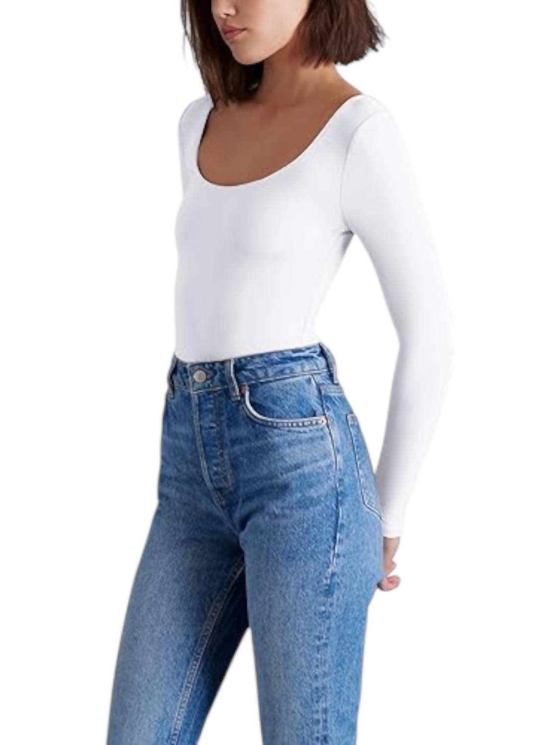 STEVE MADDEN Yura Bodysuit in white - women's shirt - detail view