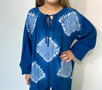 SKEMO Girls' Nassau Tunic Top in indigo - kids' long sleeve top