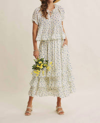 In February - Floral Ruffle Blouse