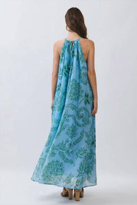 Tcec - Floral High Neck Flowy Maxi Dress