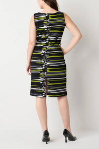 Maya Brooke - Abstract Striped Jacket Dress 2-piece Set
