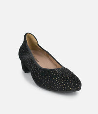 Piesanto - Women's Dressy Low Block Suede Heels
