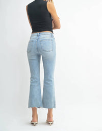 Jbd. - Crop Flare Distressed Hem Jeans