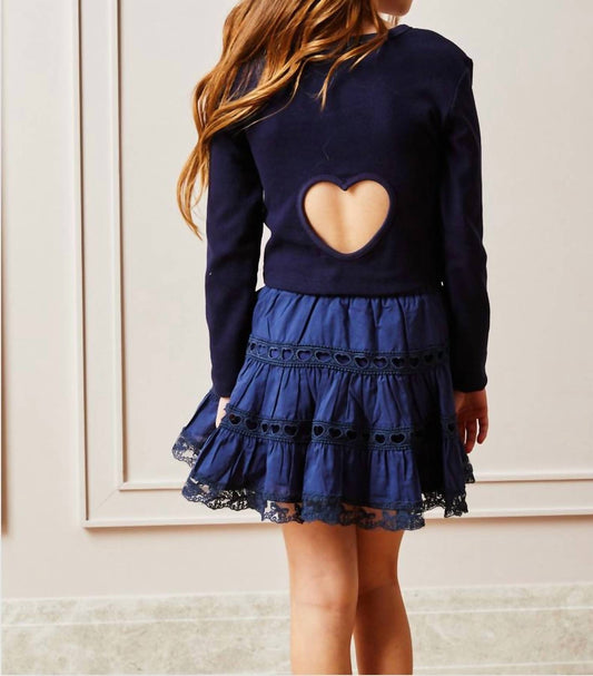 Theme - Sloane Long Sleeve Heart Cut Out Top