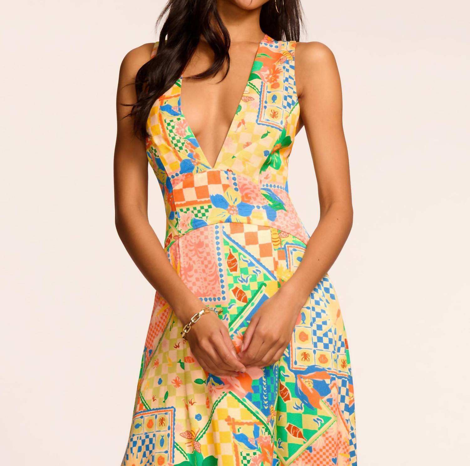 Ramy Brook - Felicity Plunging Sleeveless Midi Dress