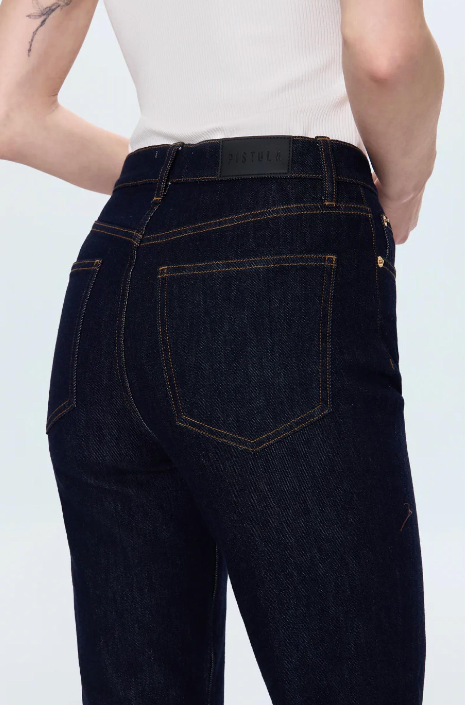 PISTOLA Bri Ankle High Rise Slim Straight Leg Jeans in nightfall - women's jeans - view 6