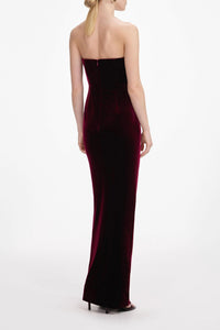 Self-Portrait - Velvet Bandeau Maxi Dress