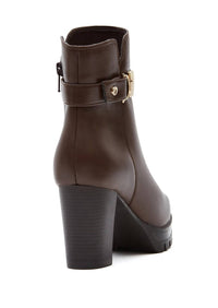 Andrea Women's Zipper Closure Boots in dark brown - women's shoe - detail view