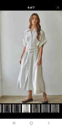 By Together - Button Down Dress with Belt