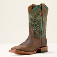 ARIAT Men's Wiley Square Toe Cowboy Boot - Medium in totally tan roaring turquoise - men's boots - alternate view