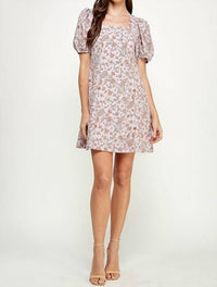 Square neck lilacs dress